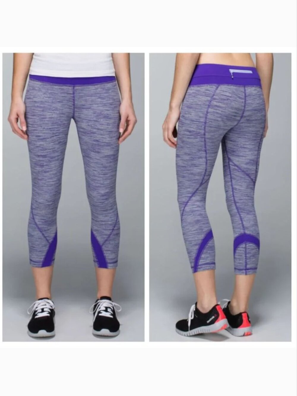 Lululemon Run Inspire Crop II 21” Leggings Purple Space Dye Size 4